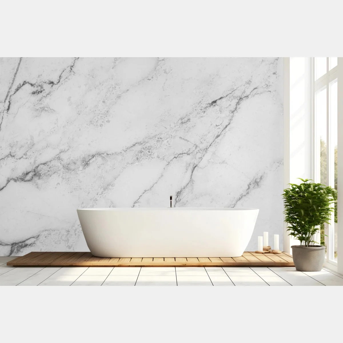Fototapeta biała tekstura marmuru z szarymi żyłkami – Wallissimo® Fototapeta biała tekstura marmuru z szarymi żyłkami – Wallissimo®