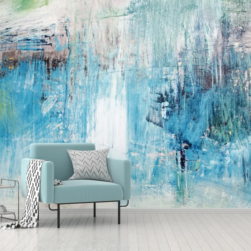 Fototapeta turkusowa abstrakcyjna faktura olejna – Wallissimo® Fototapeta turkusowa abstrakcyjna faktura olejna – Wallissimo®