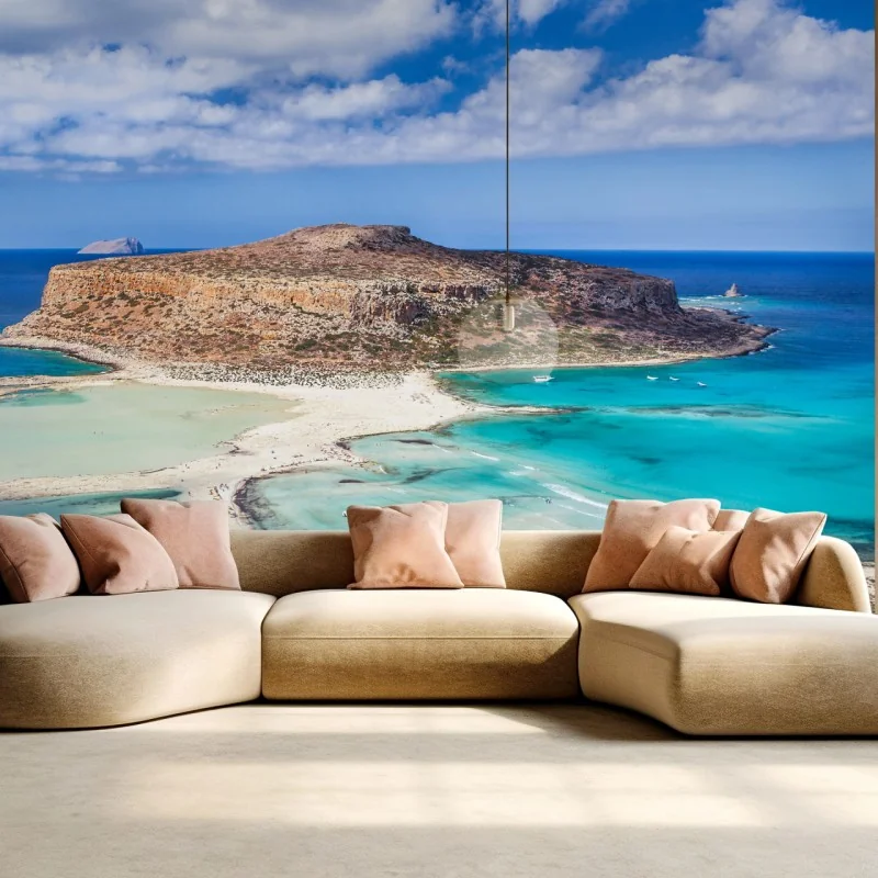 Fototapeta turkusowa laguna nad piaszczystą plażą – Wallissimo® Fototapeta turkusowa laguna nad piaszczystą plażą – Wallissimo®