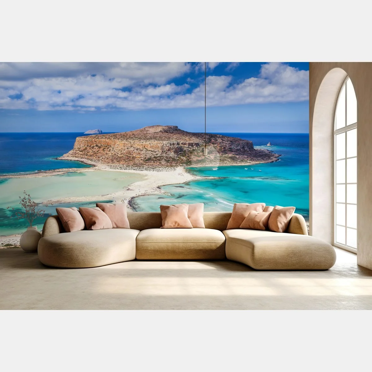 Fototapeta turkusowa laguna nad piaszczystą plażą – Wallissimo® Fototapeta turkusowa laguna nad piaszczystą plażą – Wallissimo®