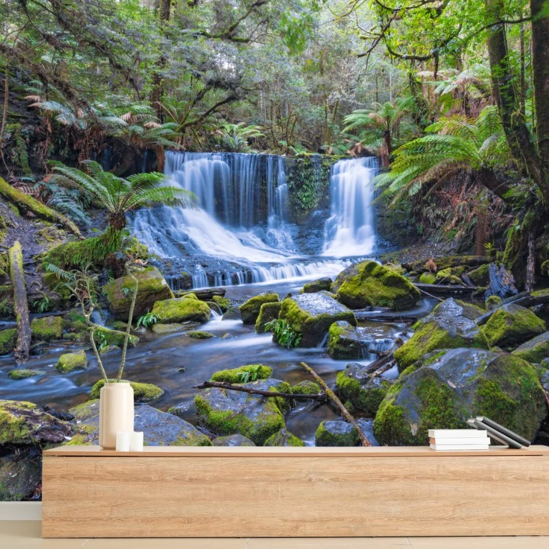 Fototapeta spokojny leśny wodospad – Wallissimo® Fototapeta spokojny leśny wodospad – Wallissimo®