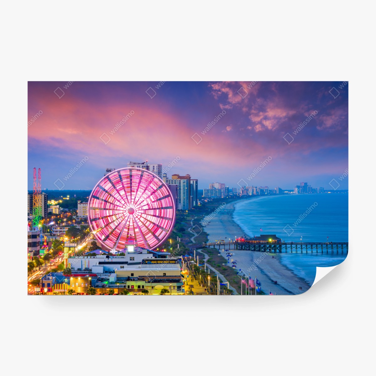Fototapeta Myrtle Beach zachód słońca z diabelskim młynem – Wallissimo® Fototapeta Myrtle Beach zachód słońca z diabelskim młynem – Wallissimo®