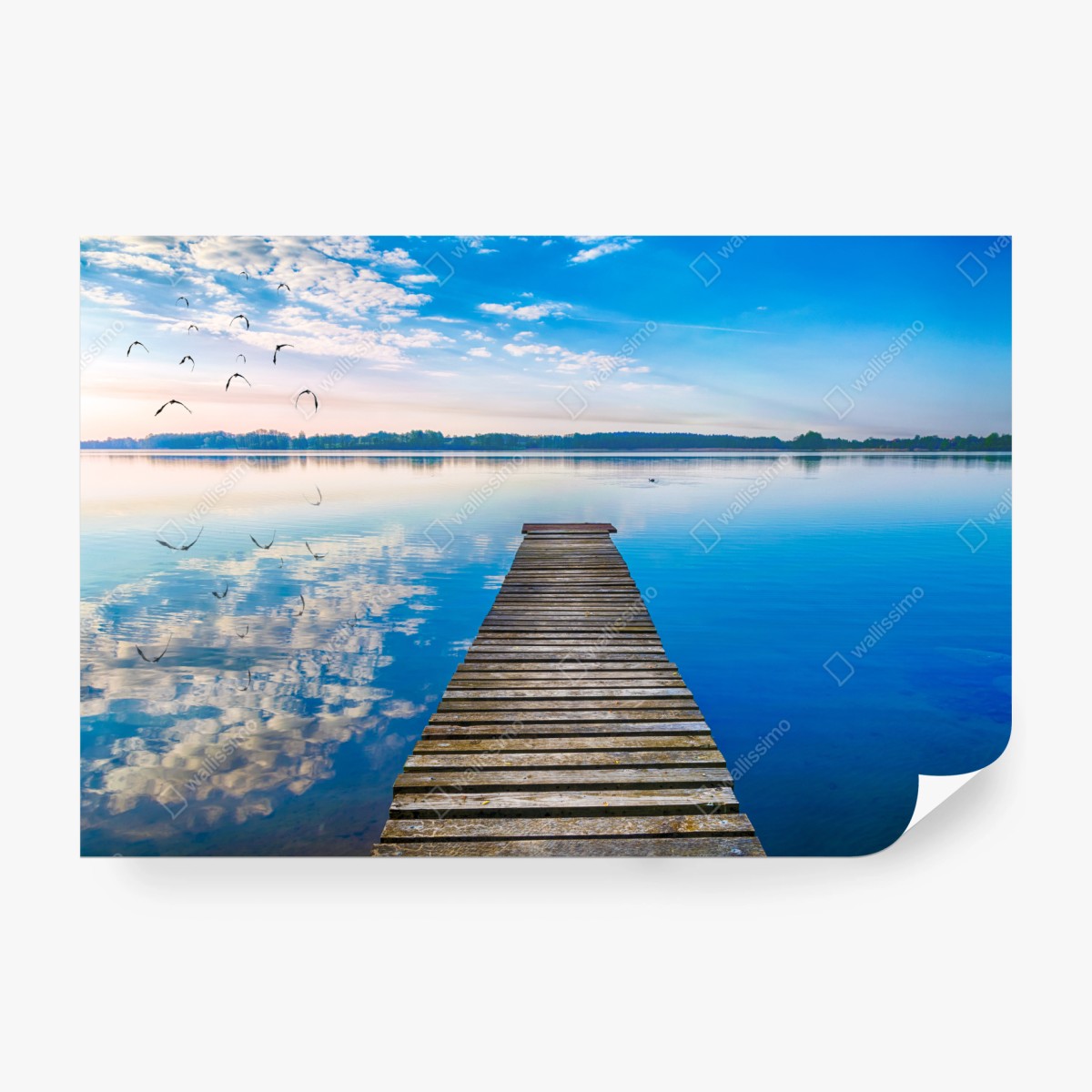 Fototapeta spokojny pomost nad jeziorem Selment Wielki, Mazury – Wallissimo® Fototapeta spokojny pomost nad jeziorem Selment Wielki, Mazury – Wallissimo®