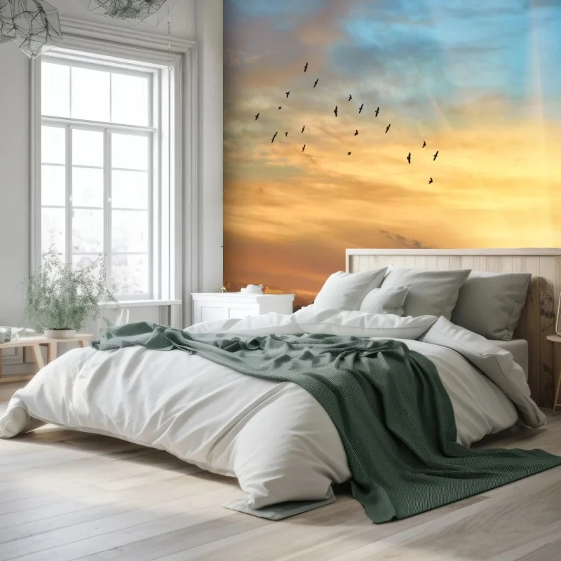 Fototapeta złoty wschód słońca nad chmurami – Wallissimo® Fototapeta złoty wschód słońca nad chmurami – Wallissimo®