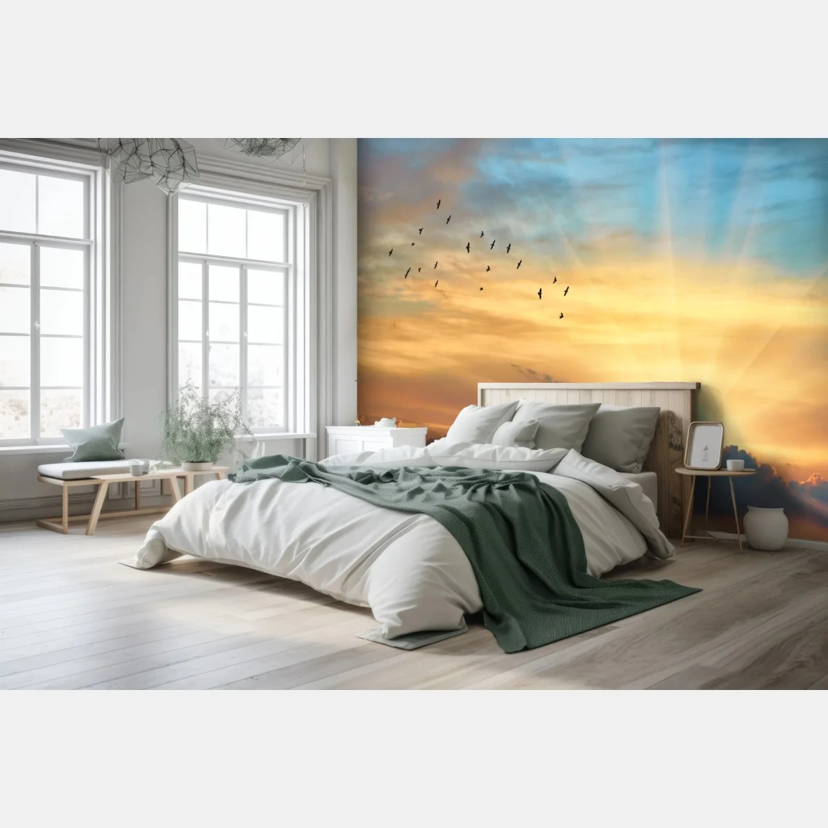 Fototapeta złoty wschód słońca nad chmurami – Wallissimo® Fototapeta złoty wschód słońca nad chmurami – Wallissimo®