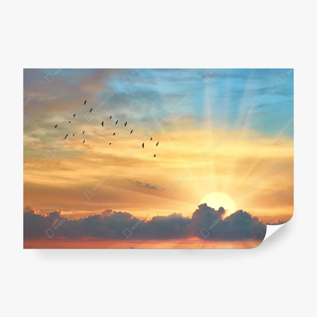 Fototapeta złoty wschód słońca nad chmurami – Wallissimo® Fototapeta złoty wschód słońca nad chmurami – Wallissimo®