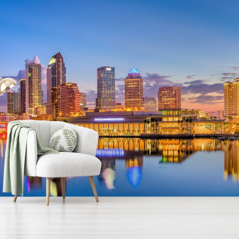 Fototapeta panorama Tampy o zmierzchu – Wallissimo® Fototapeta panorama Tampy o zmierzchu – Wallissimo®