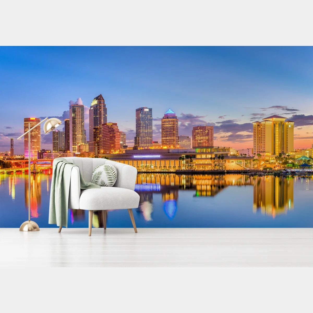 Fototapeta panorama Tampy o zmierzchu – Wallissimo® Fototapeta panorama Tampy o zmierzchu – Wallissimo®