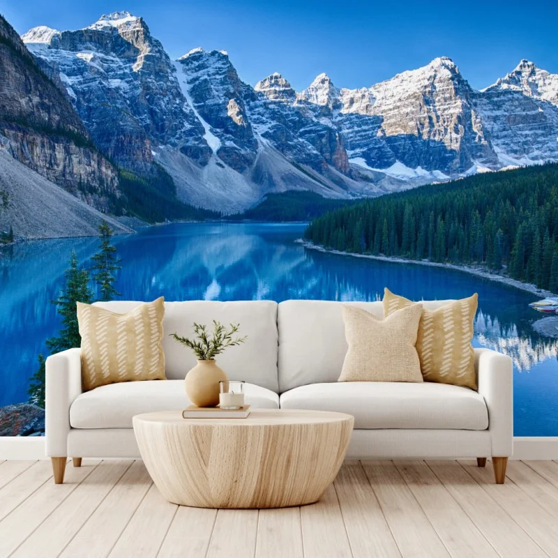 Fototapeta spokojne jezioro górskie z odbiciem – Wallissimo® Fototapeta spokojne jezioro górskie z odbiciem – Wallissimo®