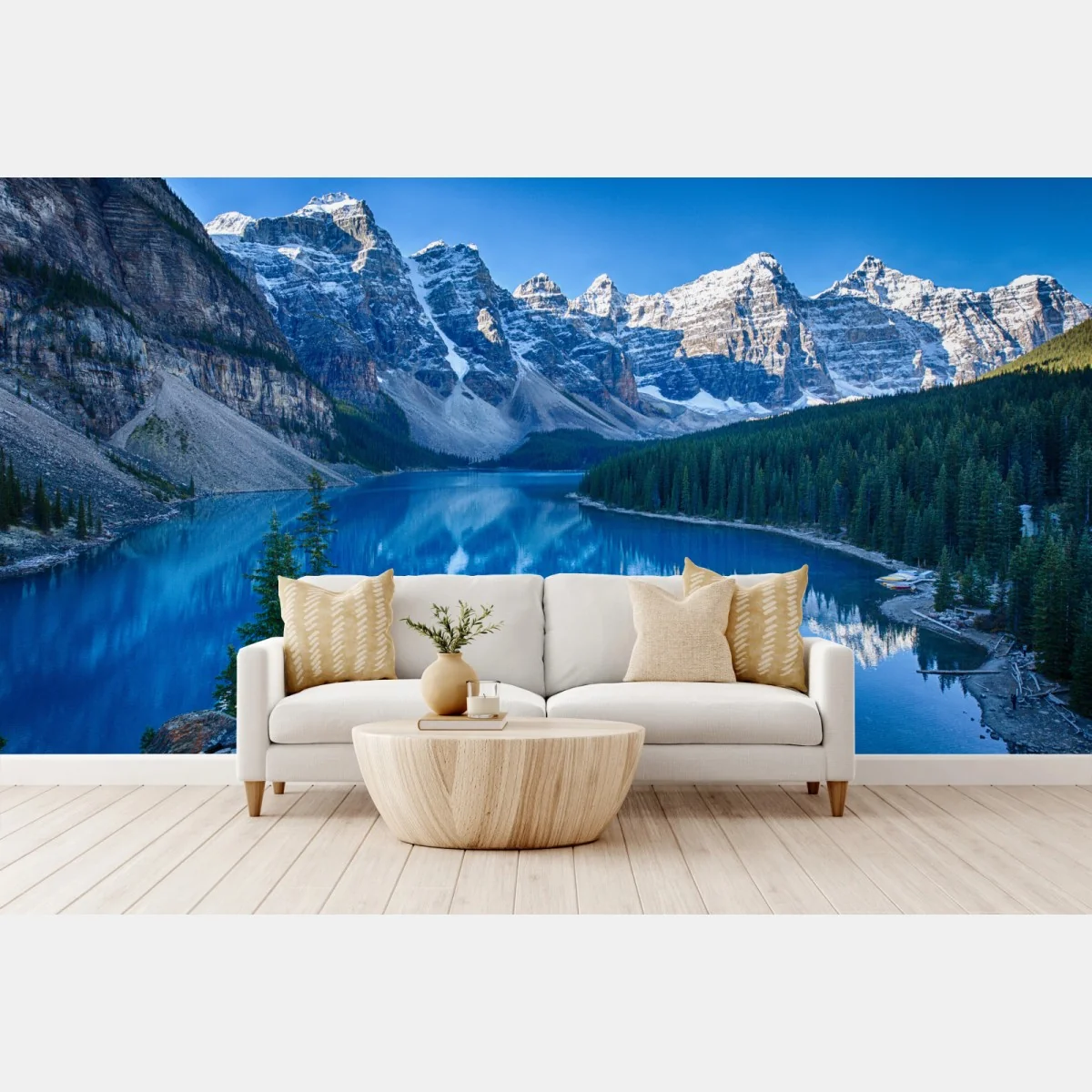 Fototapeta spokojne jezioro górskie z odbiciem – Wallissimo® Fototapeta spokojne jezioro górskie z odbiciem – Wallissimo®