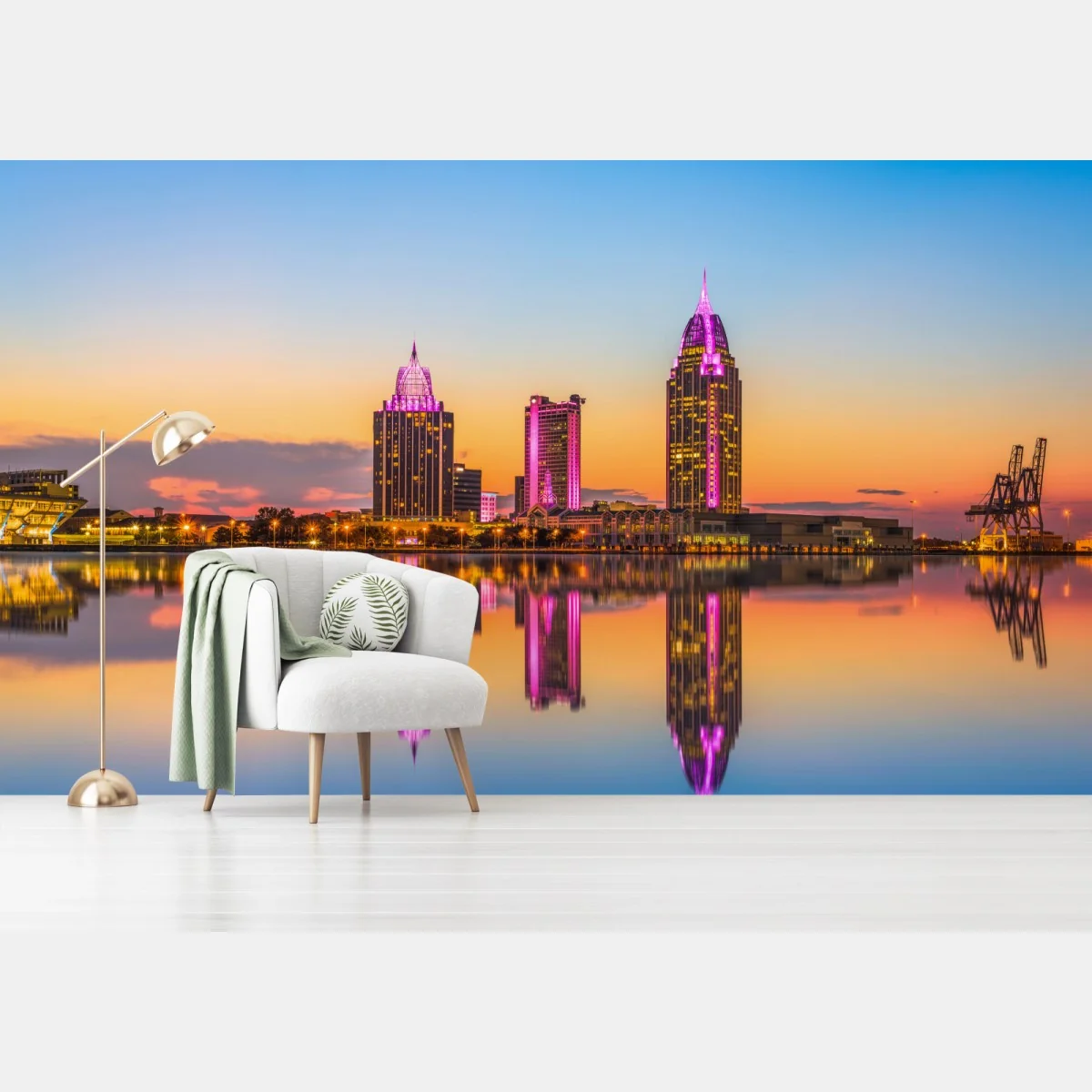 Fototapeta panorama Mobile o zachodzie słońca – Wallissimo®