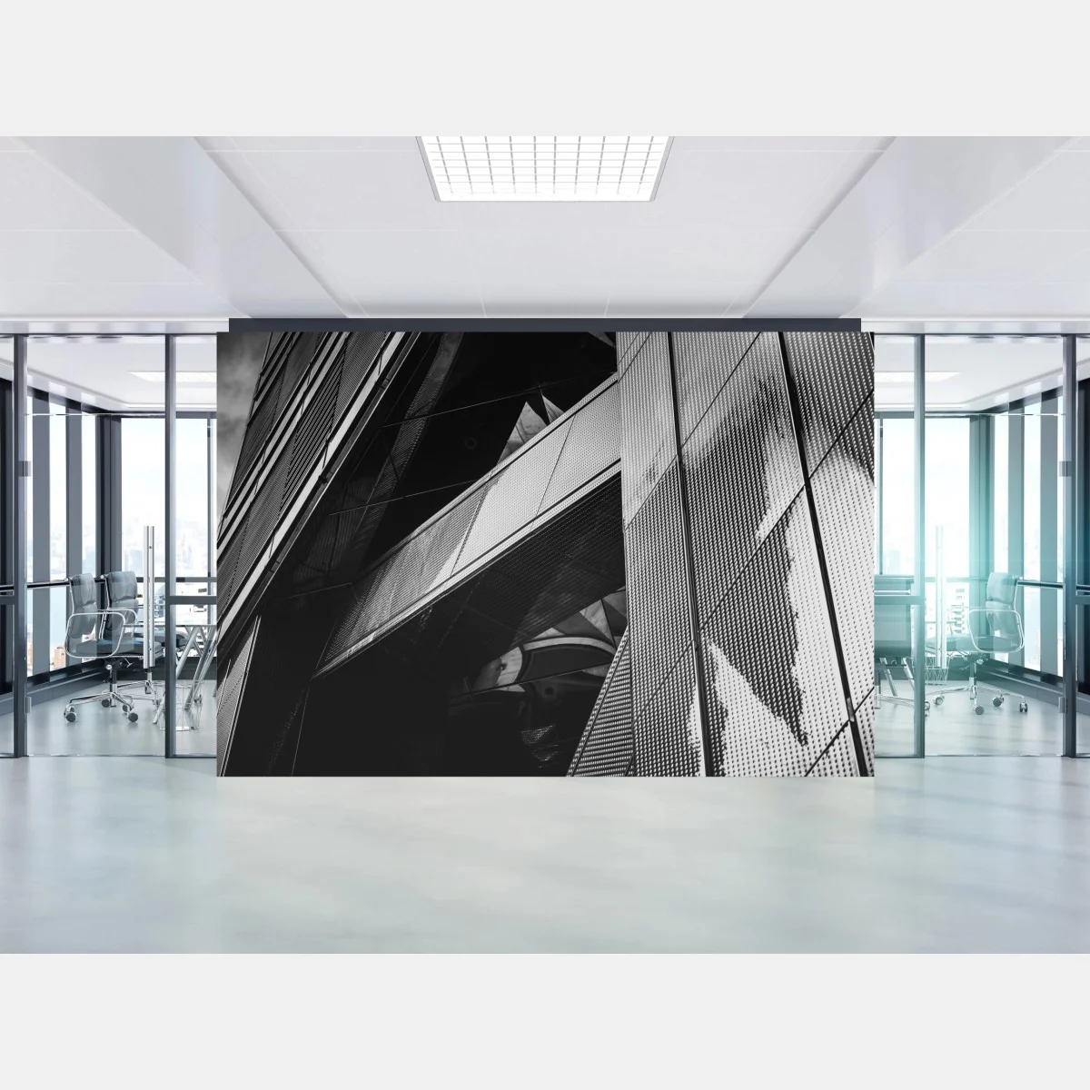 Fototapeta geometryczna fasada w monochromie – Wallissimo® Fototapeta geometryczna fasada w monochromie – Wallissimo®