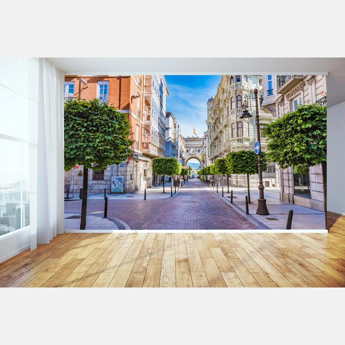 Fototapeta Santander ulica miejska z zabytkowym łukiem – Wallissimo® Fototapeta Santander ulica miejska z zabytkowym łukiem – Wallissimo®