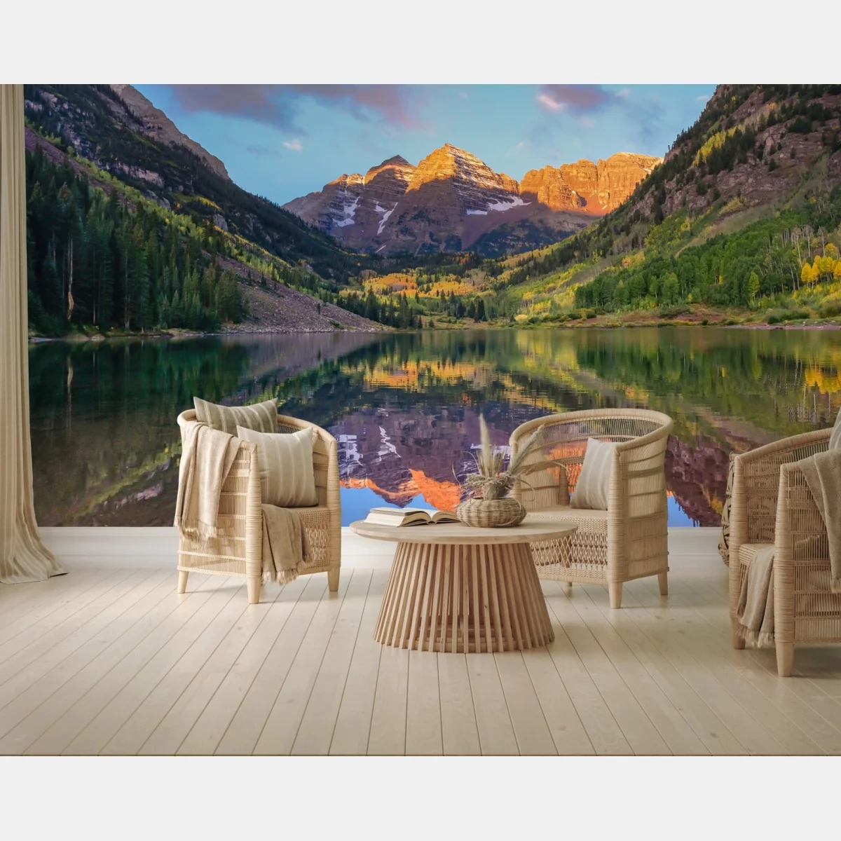 Fototapeta wschód słońca nad Maroon Bells – Wallissimo® Fototapeta wschód słońca nad Maroon Bells – Wallissimo®
