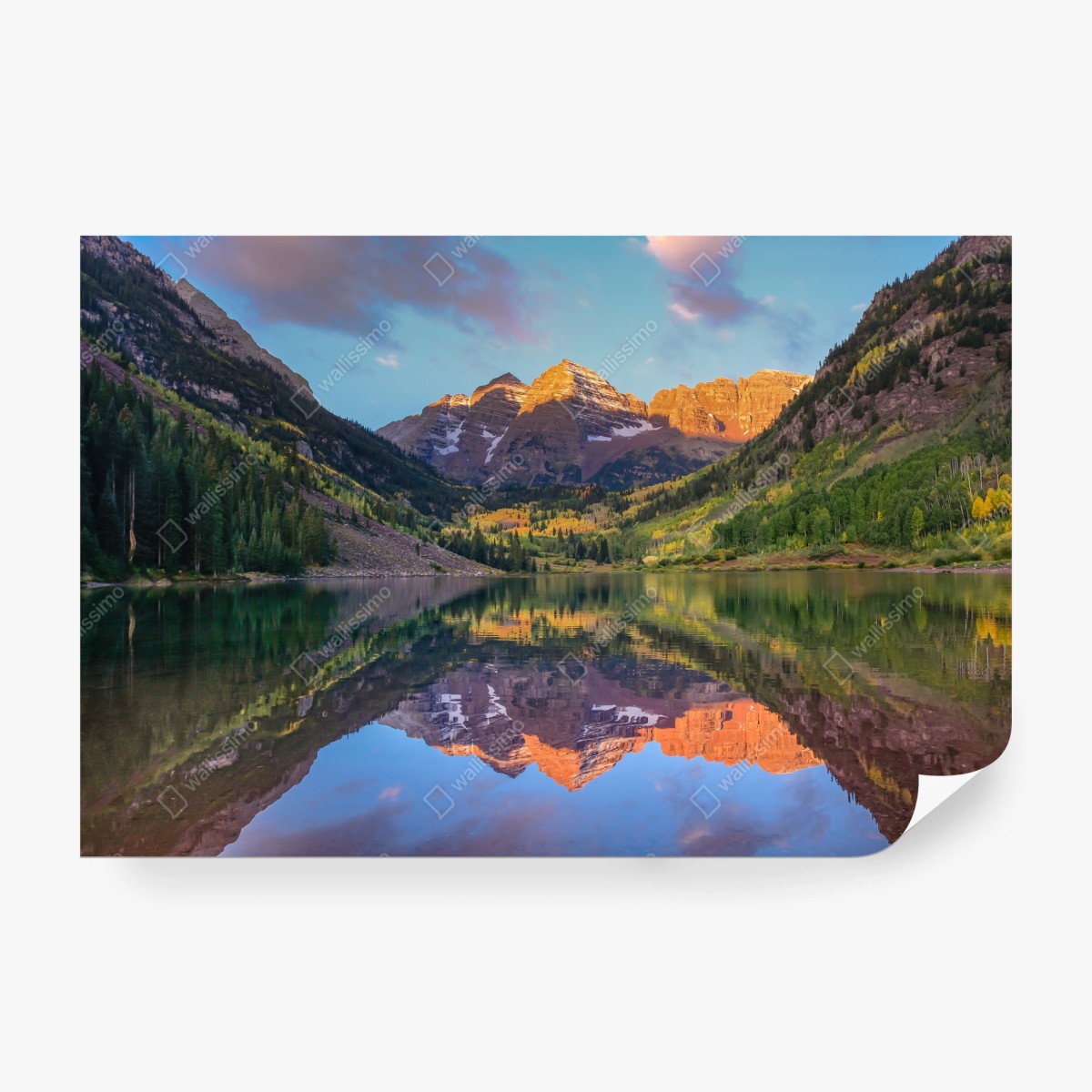 Fototapeta wschód słońca nad Maroon Bells – Wallissimo® Fototapeta wschód słońca nad Maroon Bells – Wallissimo®