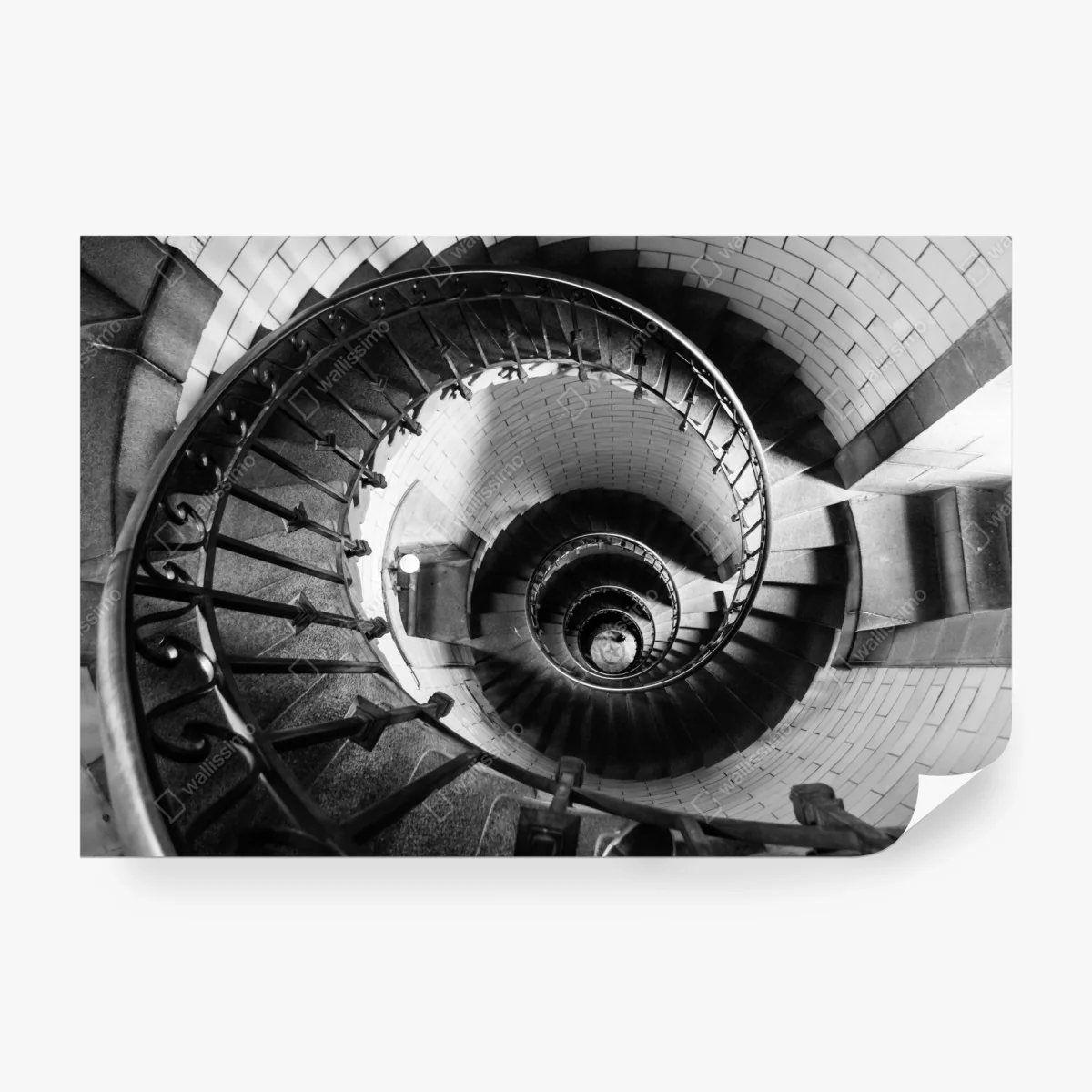 Fototapeta spiralne schody w monochromatycznej perspektywie – Wallissimo® Fototapeta spiralne schody w monochromatycznej perspektywie – Wallissimo®