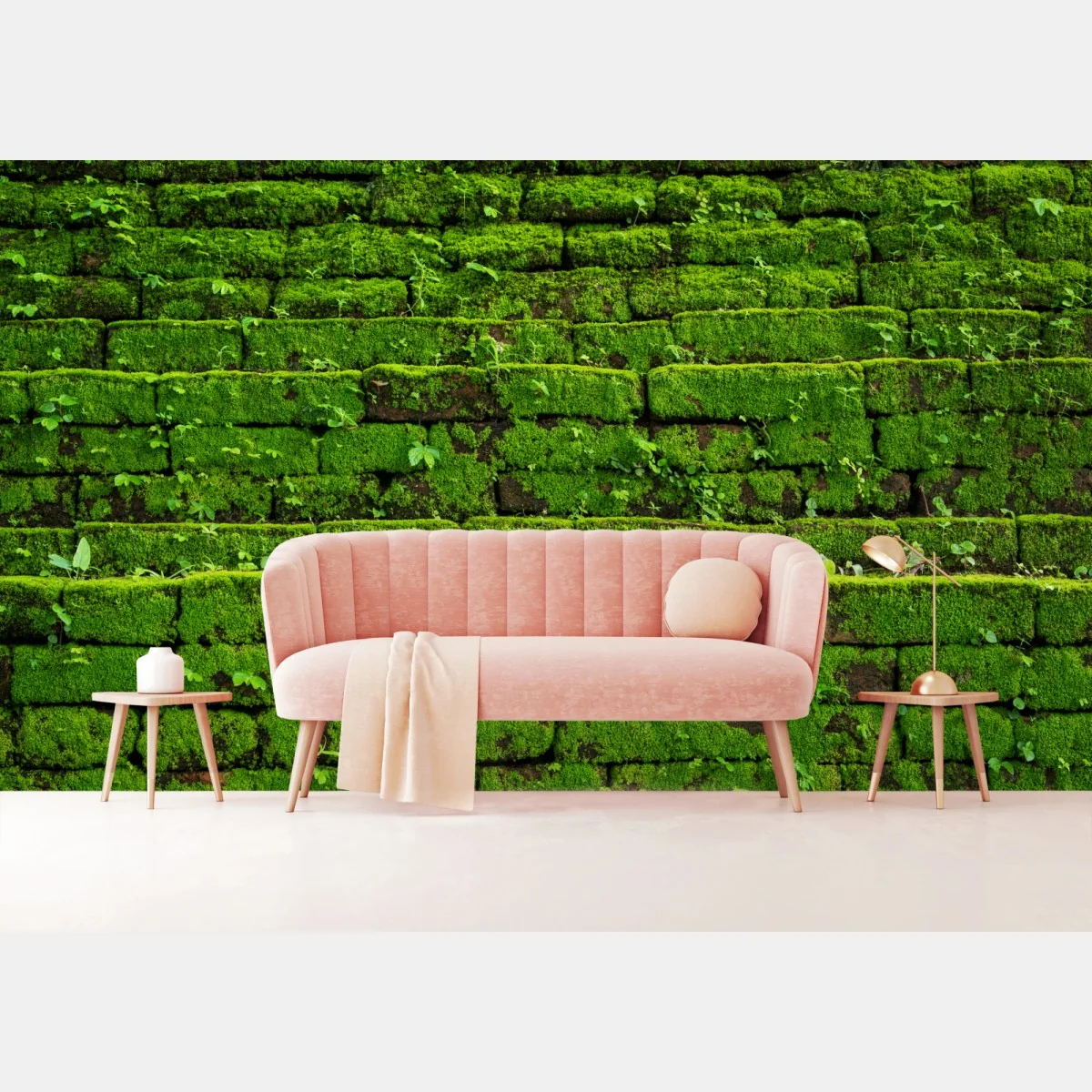 Fototapeta ściana z mchem na ceglanej strukturze – Wallissimo® Fototapeta ściana z mchem na ceglanej strukturze – Wallissimo®