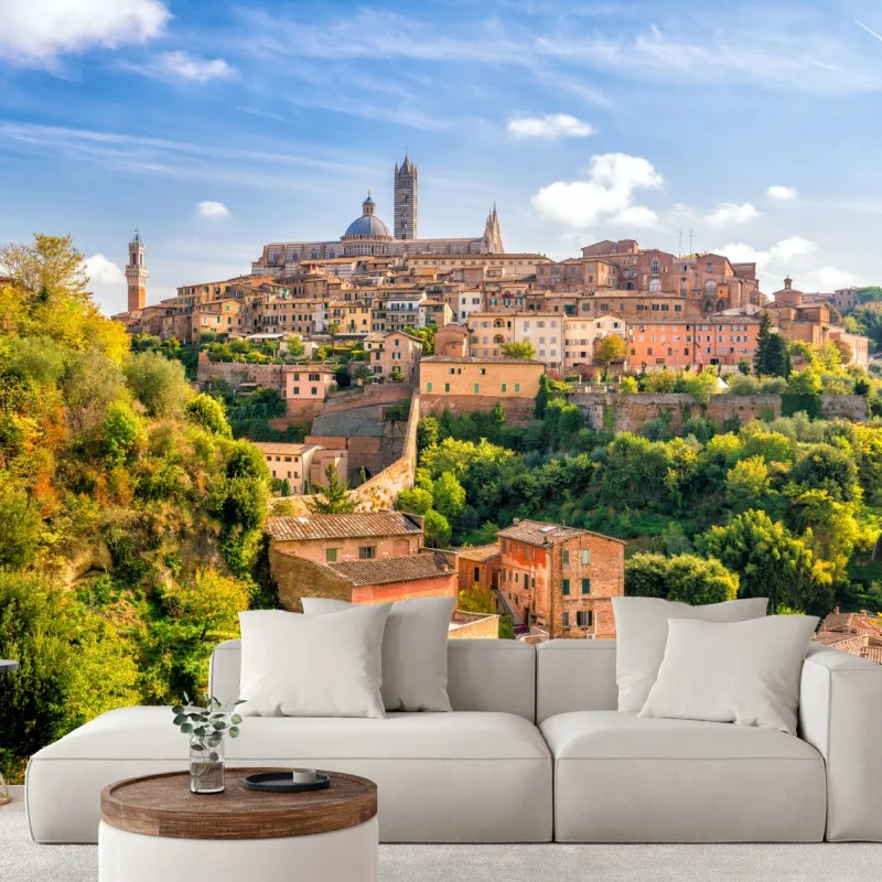 Fototapeta Siena panorama miasta, Włochy – Wallissimo® Fototapeta Siena panorama miasta, Włochy – Wallissimo®