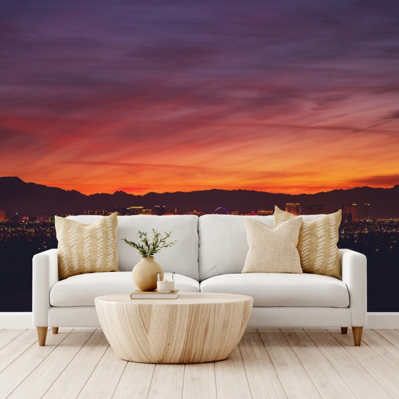 Fototapeta Las Vegas panorama o zmierzchu – Wallissimo® Fototapeta Las Vegas panorama o zmierzchu – Wallissimo®