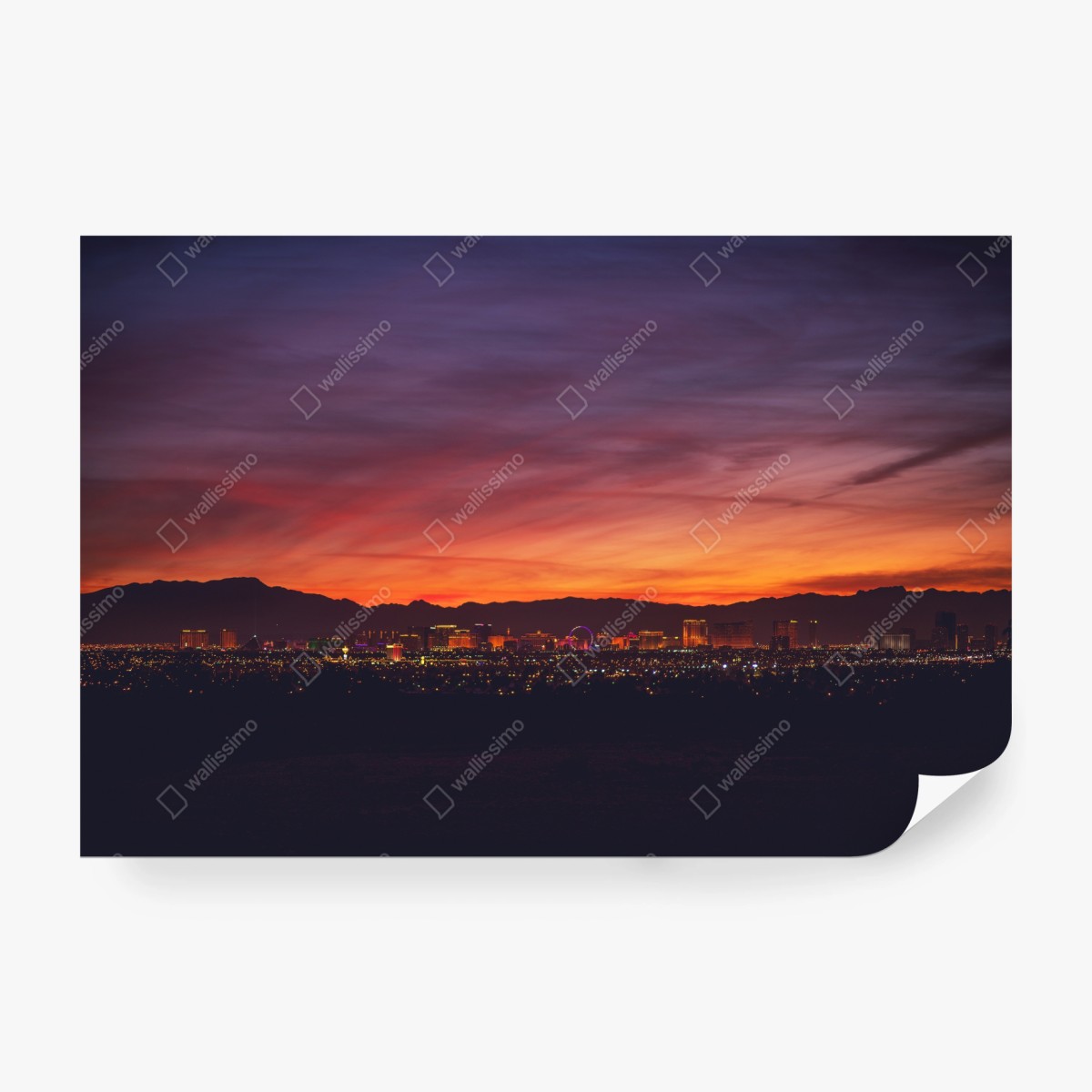 Fototapeta Las Vegas panorama o zmierzchu – Wallissimo® Fototapeta Las Vegas panorama o zmierzchu – Wallissimo®