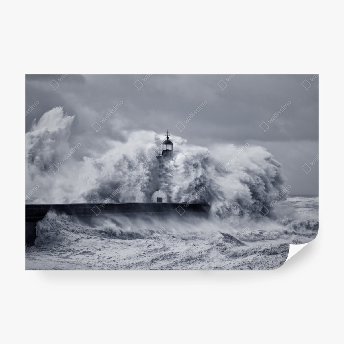 Fototapeta latarnia morska pochłonięta przez fale – Wallissimo® Fototapeta latarnia morska pochłonięta przez fale – Wallissimo®