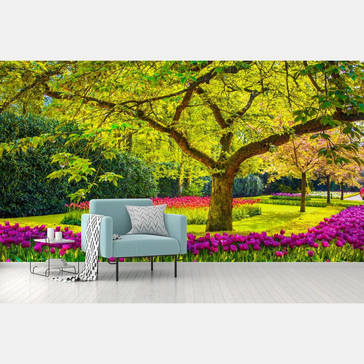 Fototapeta barwny ogród tulipanów w Keukenhof – Wallissimo® Fototapeta barwny ogród tulipanów w Keukenhof – Wallissimo®
