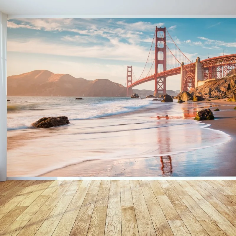 Fototapeta San Francisco Golden Gate o zachodzie słońca – Wallissimo® Fototapeta San Francisco Golden Gate o zachodzie słońca – Wallissimo®