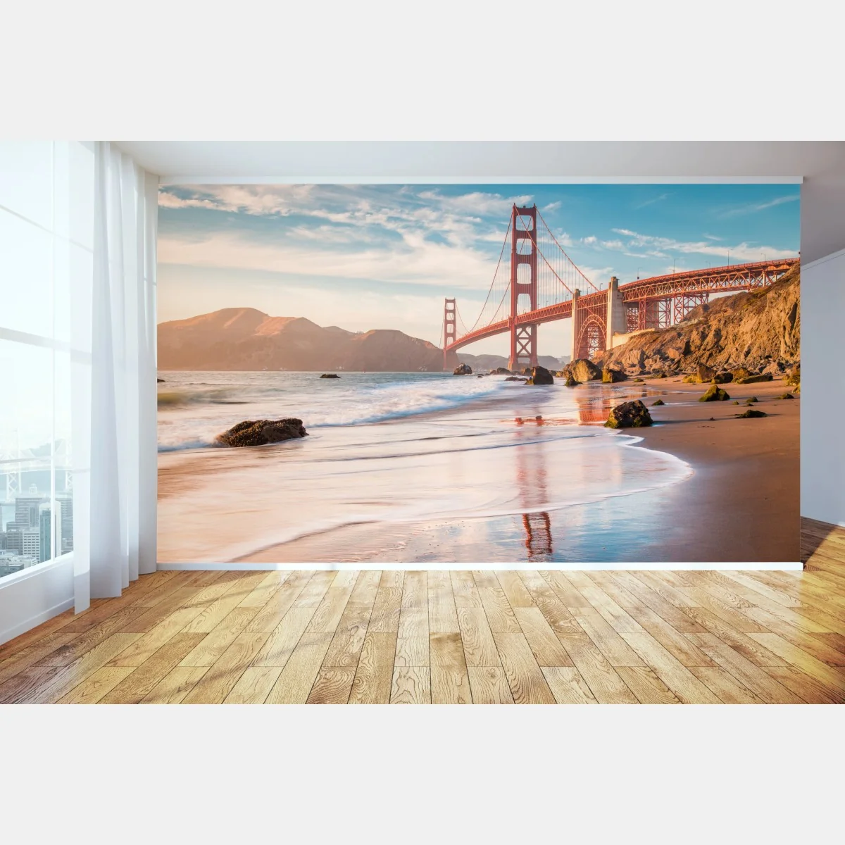 Fototapeta San Francisco Golden Gate o zachodzie słońca – Wallissimo® Fototapeta San Francisco Golden Gate o zachodzie słońca – Wallissimo®