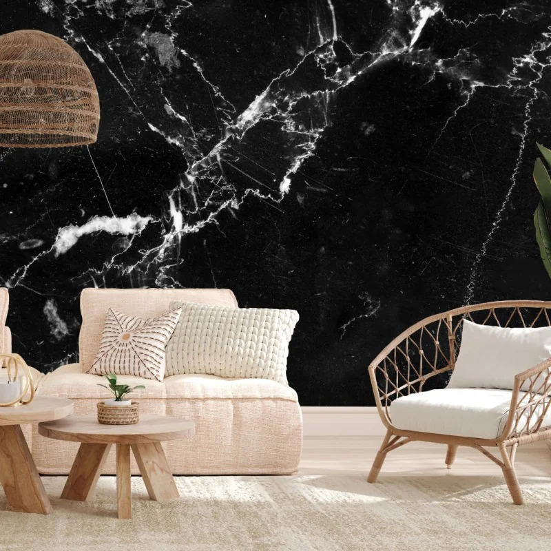 Fototapeta czarny marmur z żyłami – Wallissimo® Fototapeta czarny marmur z żyłami – Wallissimo®