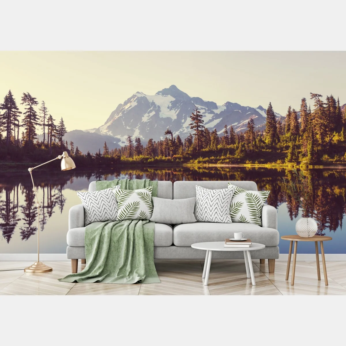 Fototapeta odbicie Mount Shuksan na górskim jeziorze – Wallissimo® Fototapeta odbicie Mount Shuksan na górskim jeziorze – Wallissimo®