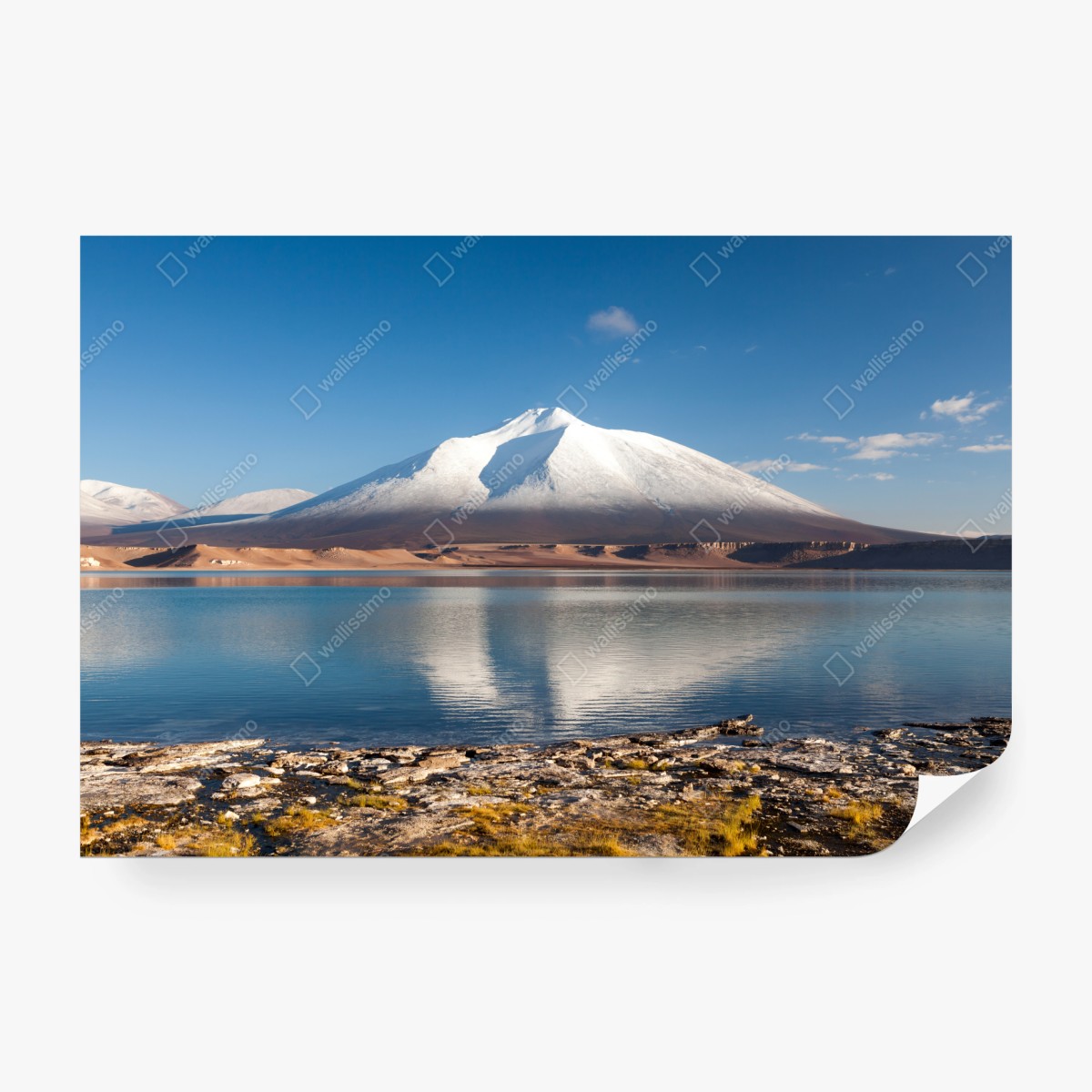 Fototapeta Laguna Verde odbicie w Atacama – Wallissimo® Fototapeta Laguna Verde odbicie w Atacama – Wallissimo®