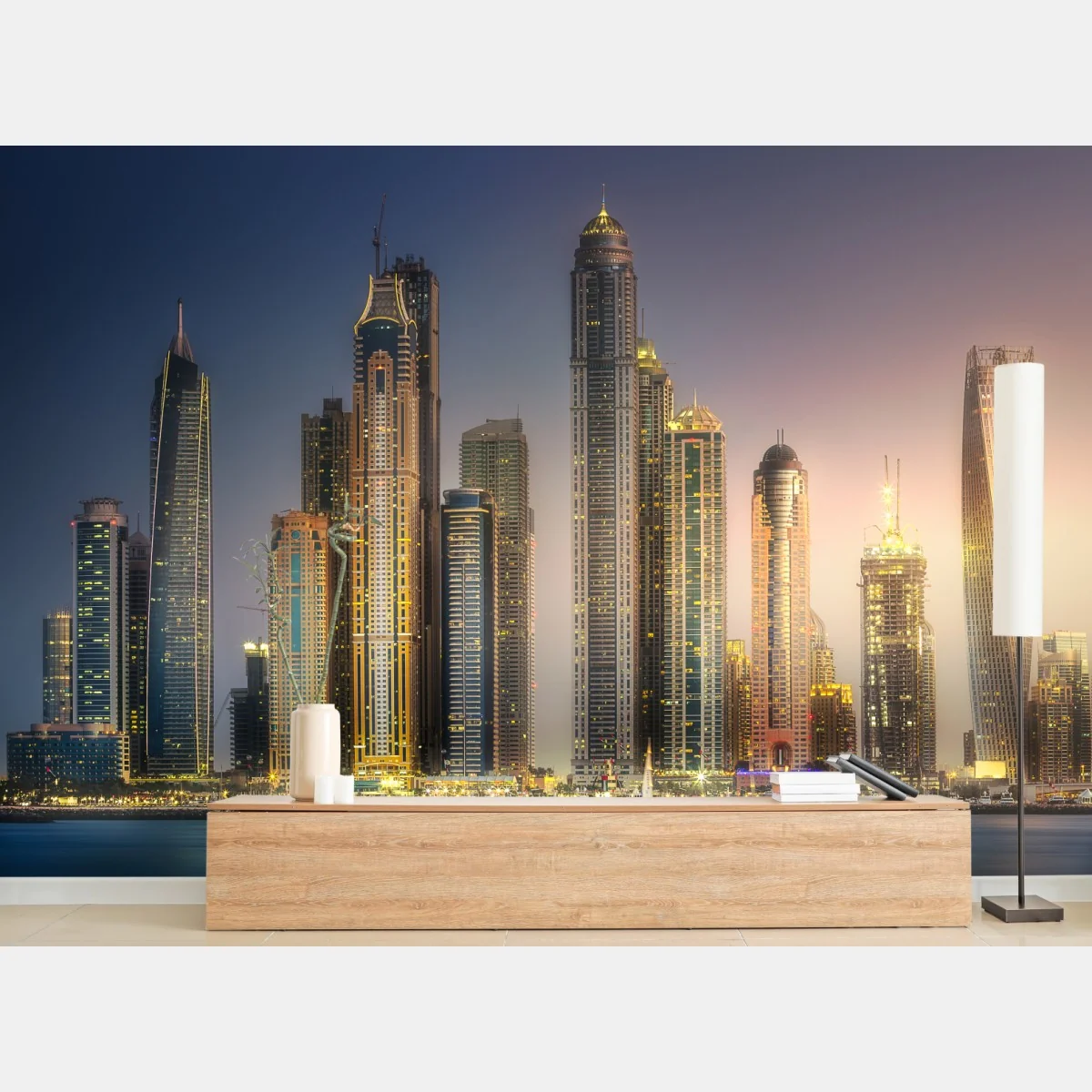 Fototapeta złota panorama miasta o zmierzchu – Wallissimo® Fototapeta złota panorama miasta o zmierzchu – Wallissimo®