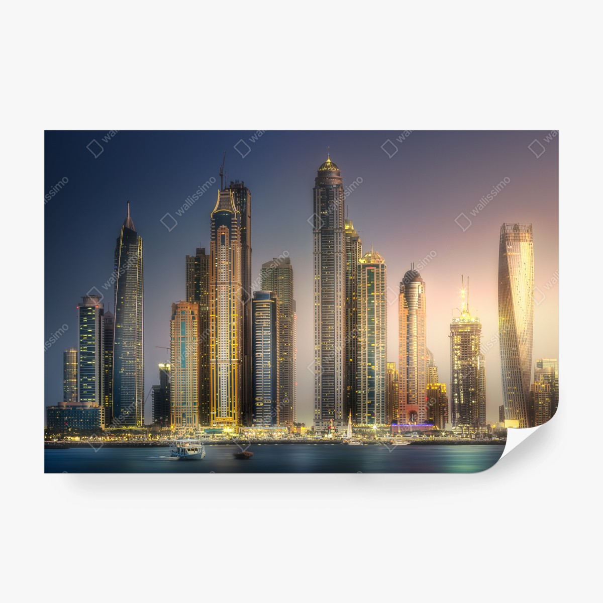 Fototapeta złota panorama miasta o zmierzchu – Wallissimo® Fototapeta złota panorama miasta o zmierzchu – Wallissimo®