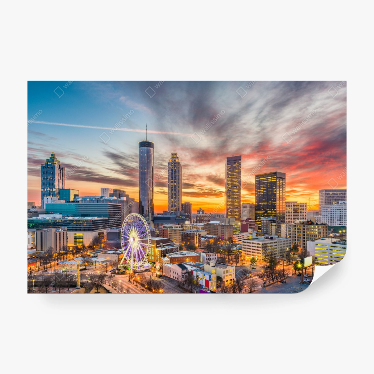 Fototapeta Atlanta panorama miasta przy zachodzie słońca – Wallissimo® Fototapeta Atlanta panorama miasta przy zachodzie słońca – Wallissimo®