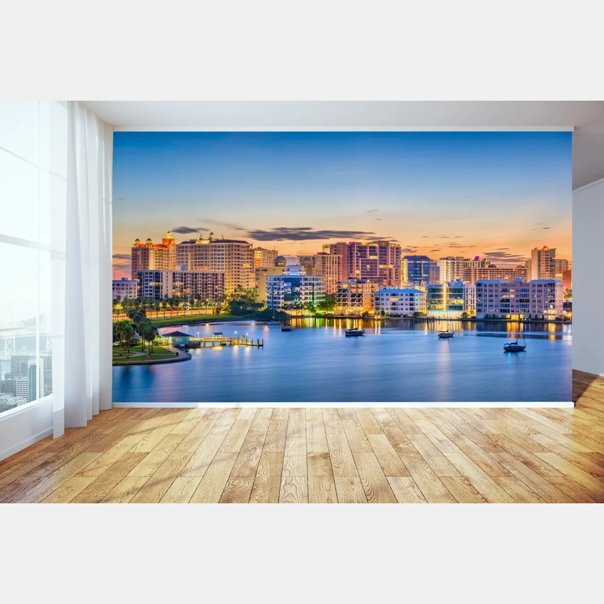 Fototapeta Sarasota o świcie nad zatoką – Wallissimo® Fototapeta Sarasota o świcie nad zatoką – Wallissimo®