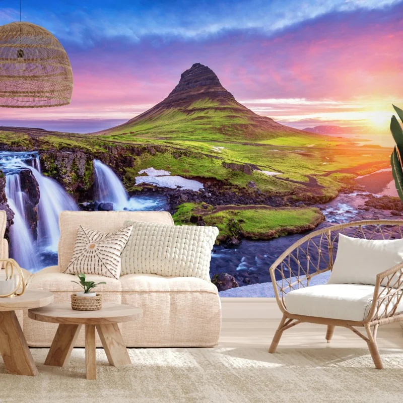 Fototapeta Kirkjufell o wschodzie słońca – Wallissimo® Fototapeta Kirkjufell o wschodzie słońca – Wallissimo®