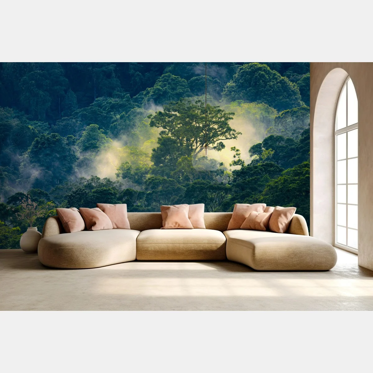 Fototapeta mglisty las deszczowy z koronami drzew – Wallissimo® Fototapeta mglisty las deszczowy z koronami drzew – Wallissimo®