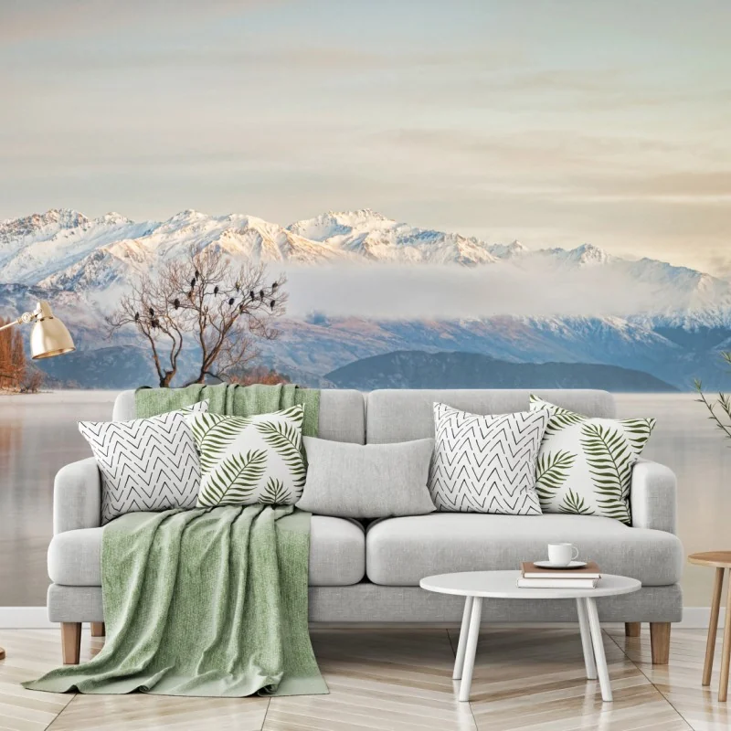 Fototapeta samotne drzewo nad jeziorem Wanaka – Wallissimo® Fototapeta samotne drzewo nad jeziorem Wanaka – Wallissimo®