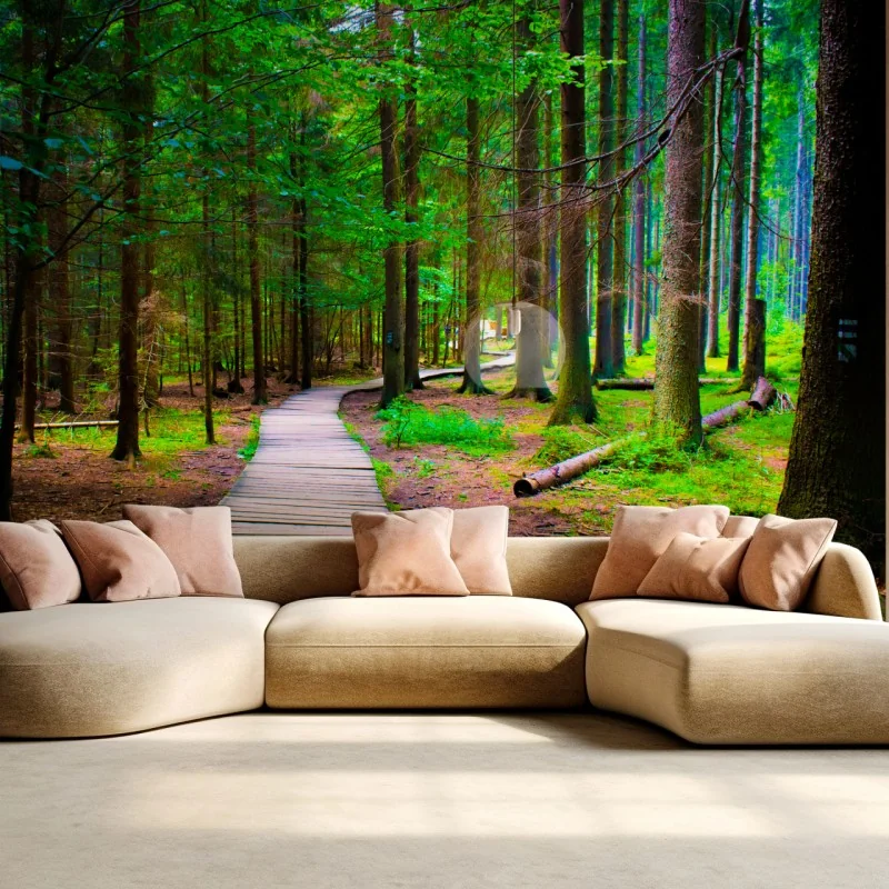 Fototapeta spokojna leśna kładka – Wallissimo® Fototapeta spokojna leśna kładka – Wallissimo®