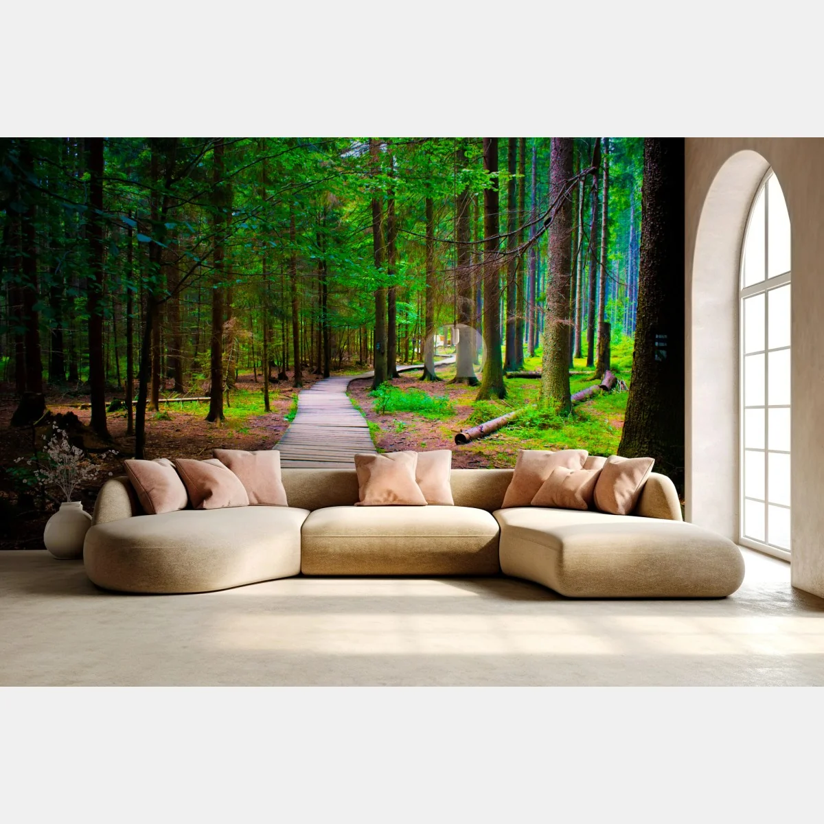 Fototapeta spokojna leśna kładka – Wallissimo® Fototapeta spokojna leśna kładka – Wallissimo®