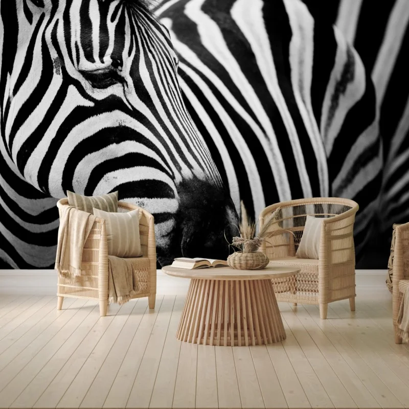 Fototapeta zebra w monochromatycznych paskach – Wallissimo® Fototapeta zebra w monochromatycznych paskach – Wallissimo®