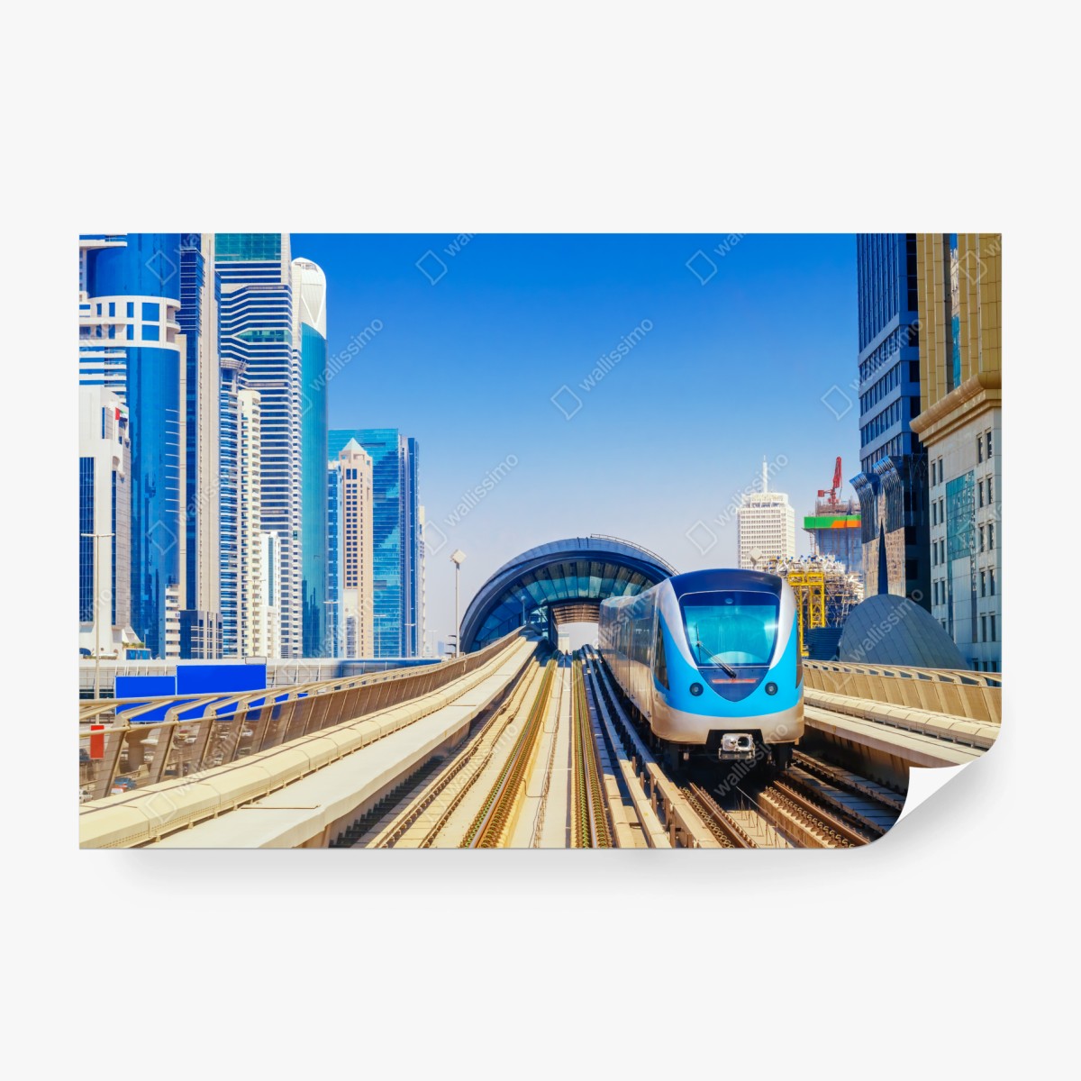 Fototapeta miejski pociąg metra w słońcu – Wallissimo® Fototapeta miejski pociąg metra w słońcu – Wallissimo®