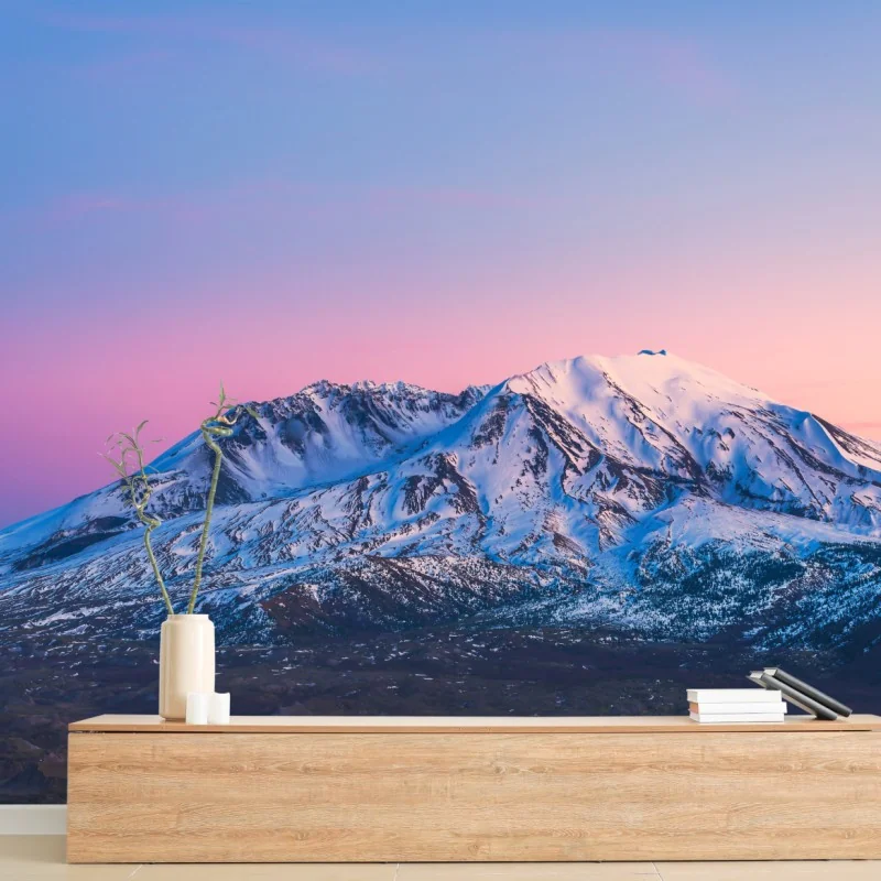 Fototapeta zachód słońca nad Mount St. Helens w zimie – Wallissimo® Fototapeta zachód słońca nad Mount St. Helens w zimie – Wallissimo®