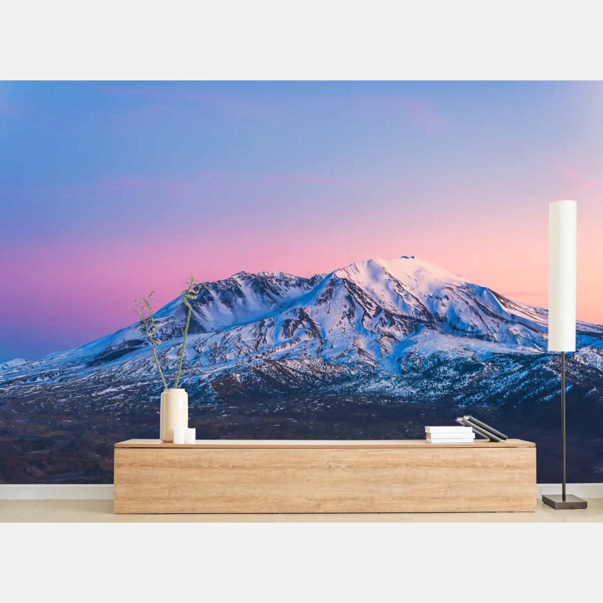 Fototapeta zachód słońca nad Mount St. Helens w zimie – Wallissimo® Fototapeta zachód słońca nad Mount St. Helens w zimie – Wallissimo®