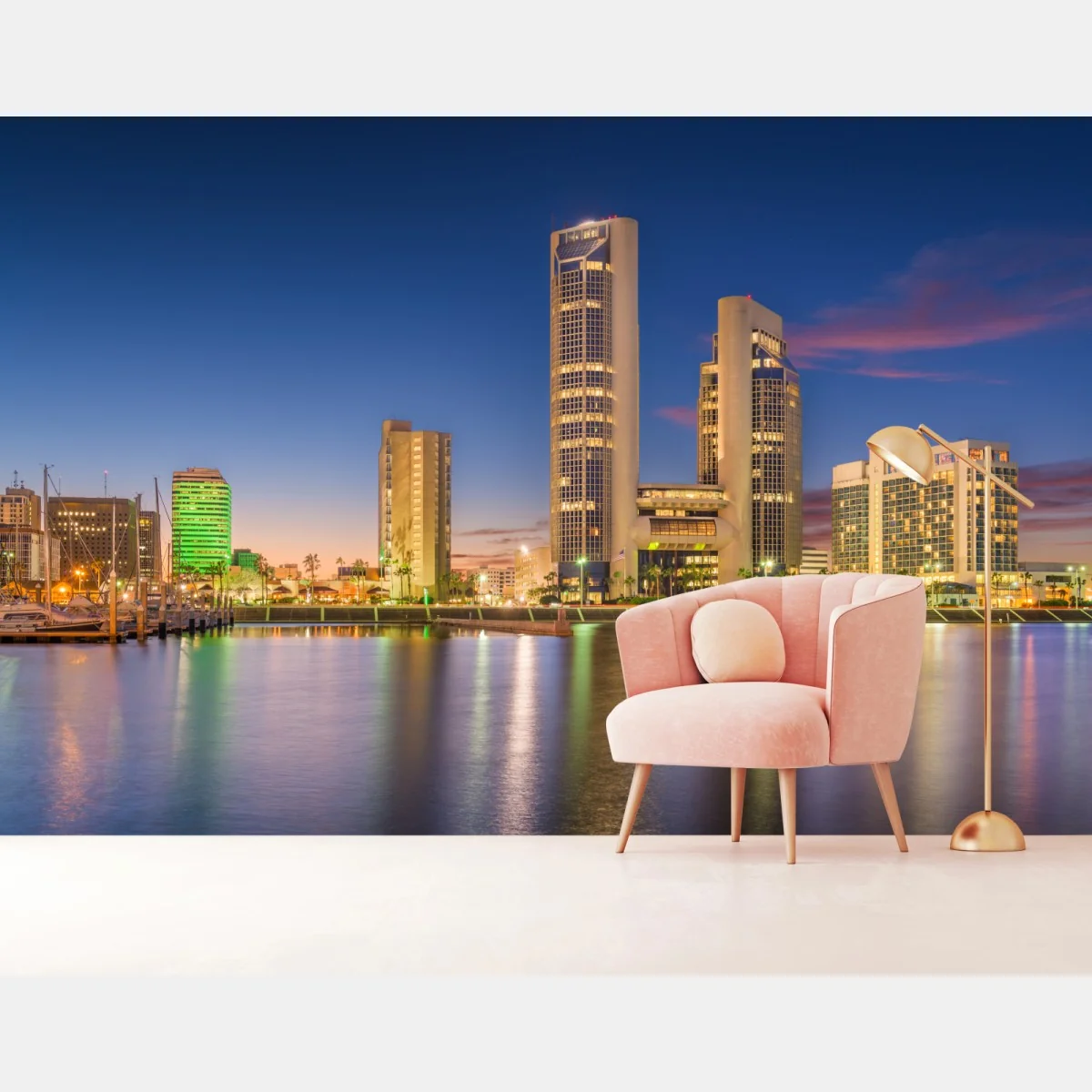 Fototapeta Corpus Christi panorama miasta o zmierzchu – Wallissimo® Fototapeta Corpus Christi panorama miasta o zmierzchu – Wallissimo®