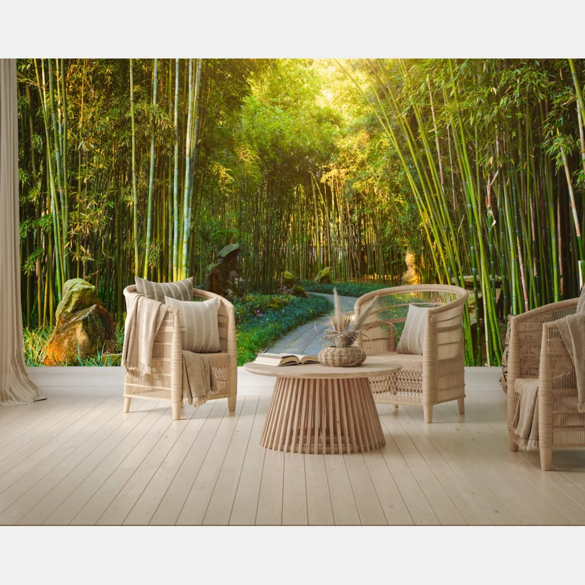 Fototapeta spokojna ścieżka w bambusowym lesie – Wallissimo® Fototapeta spokojna ścieżka w bambusowym lesie – Wallissimo®