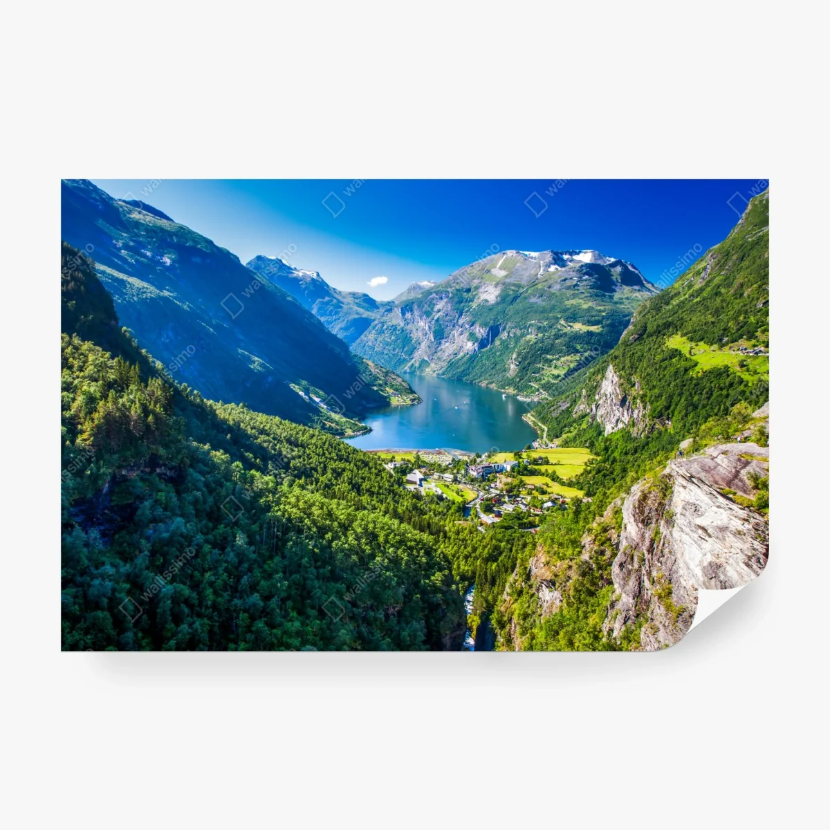 Fototapeta Geirangerfjord panorama górska – Wallissimo® Fototapeta Geirangerfjord panorama górska – Wallissimo®