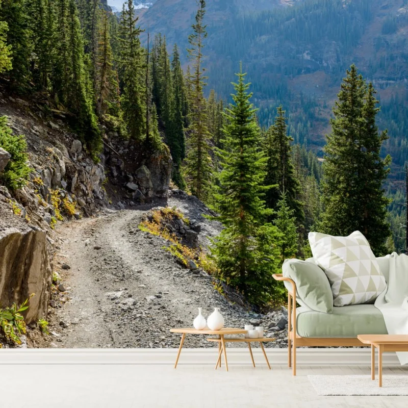 Fototapeta górski szlak przez alpejski las – Wallissimo® Fototapeta górski szlak przez alpejski las – Wallissimo®