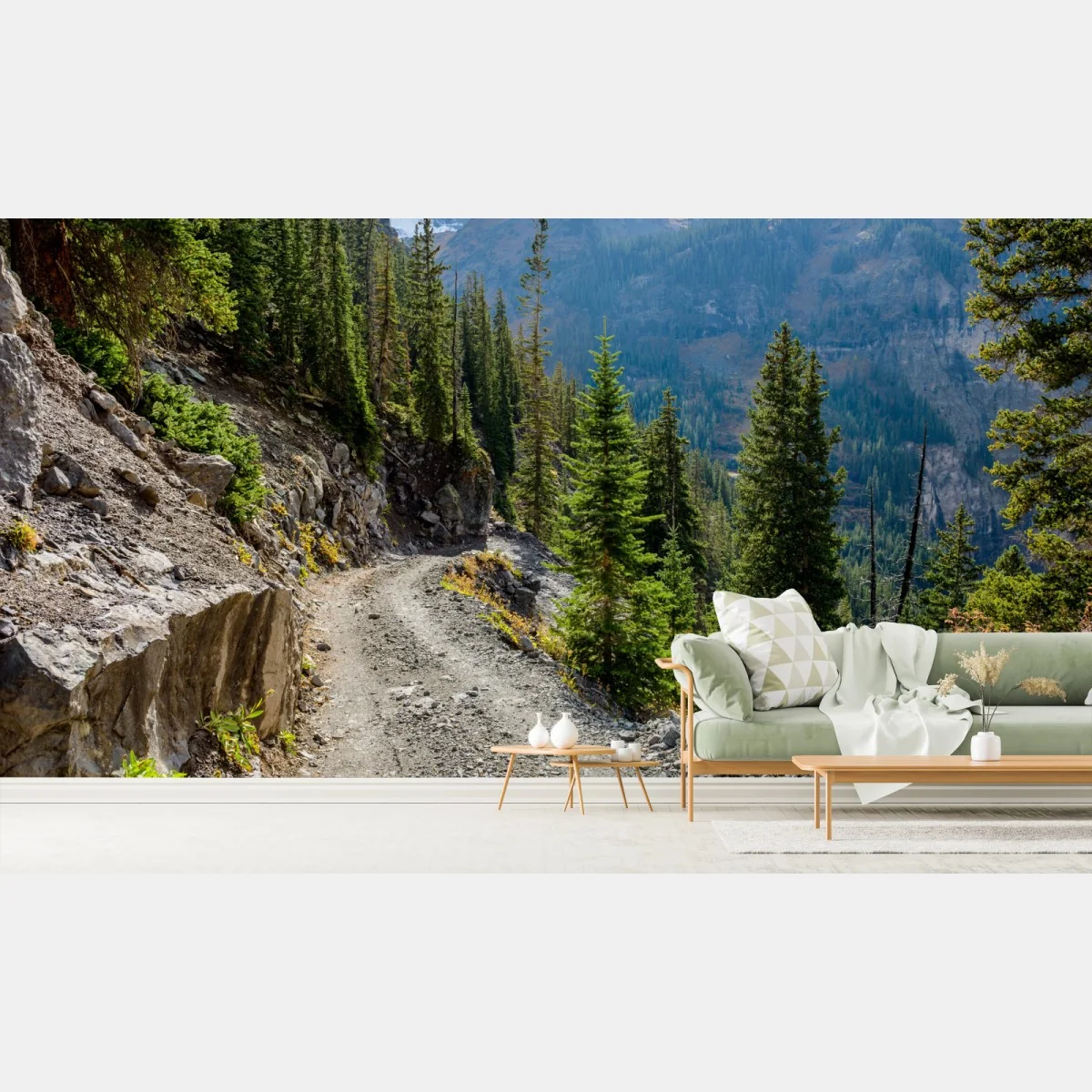 Fototapeta górski szlak przez alpejski las – Wallissimo® Fototapeta górski szlak przez alpejski las – Wallissimo®