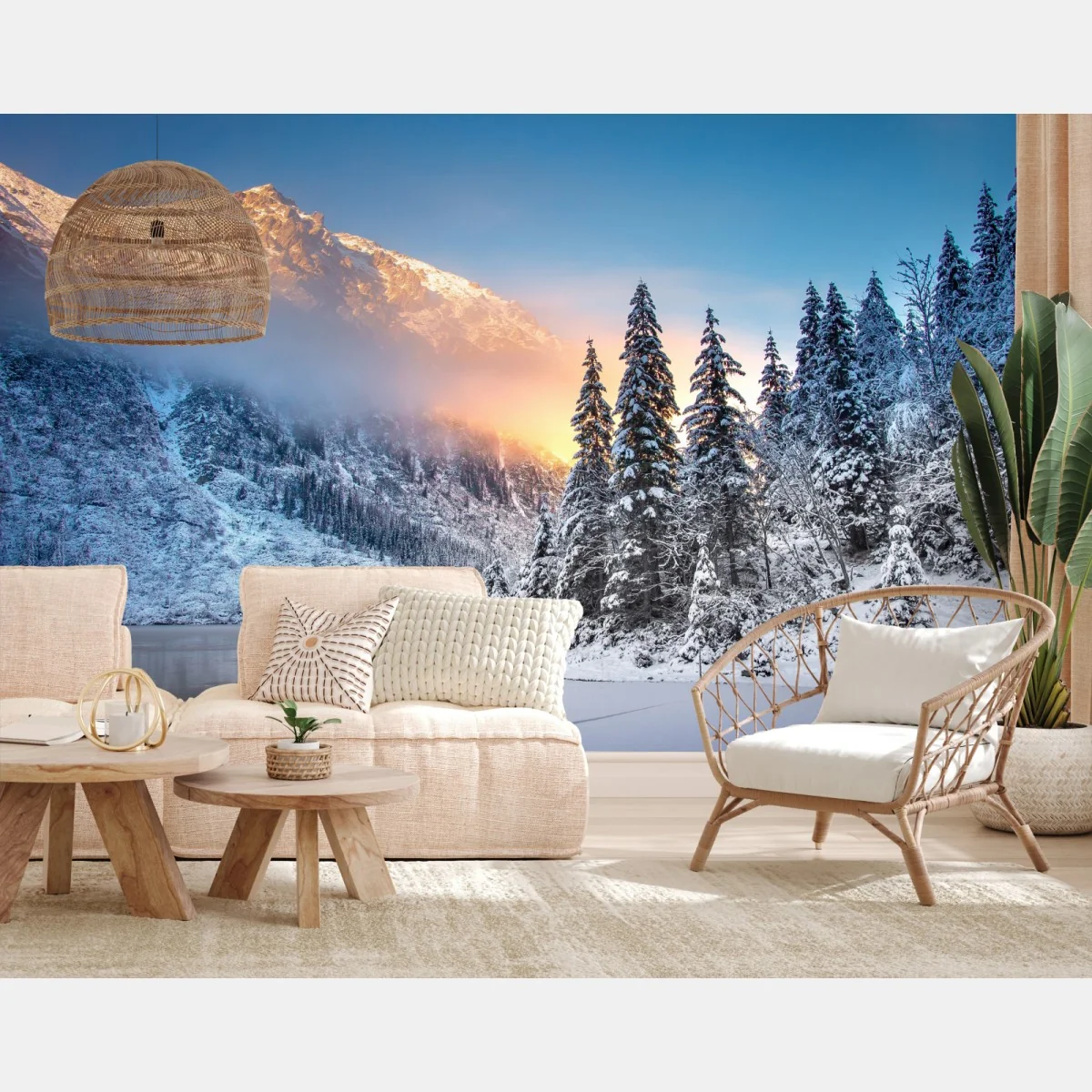 Fototapeta zimowy wschód słońca nad Morskim Okiem – Wallissimo® Fototapeta zimowy wschód słońca nad Morskim Okiem – Wallissimo®